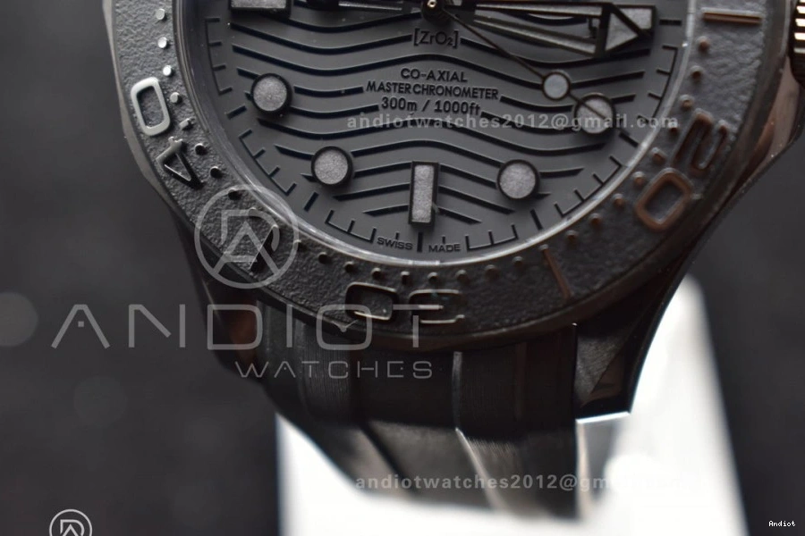 Dial 43.5mm Black Strap Black Best Ceramic 300m Edition Seamaster A8806 Rubber 1:1 Black VSF on 1118